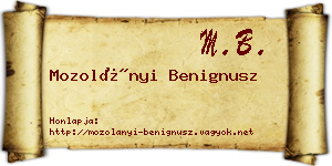 Mozolányi Benignusz névjegykártya